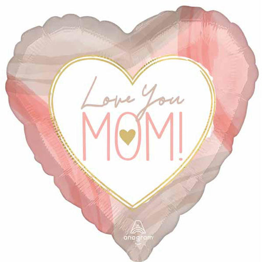 18" Love You Mom! Cutout Collage Heart Shape Foil Balloon (5/Pk)
