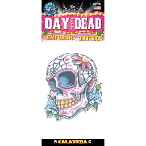 "Day Of The Dead Sugar Skull Temporary Tattoos"