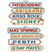"Decorate With Iconic Australian Street Sign Cutouts - 4/Pkg"