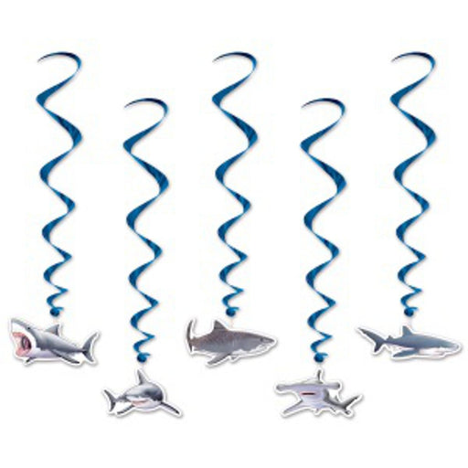 Decorative Shark Whirls Set For Parties - Pack Of 5