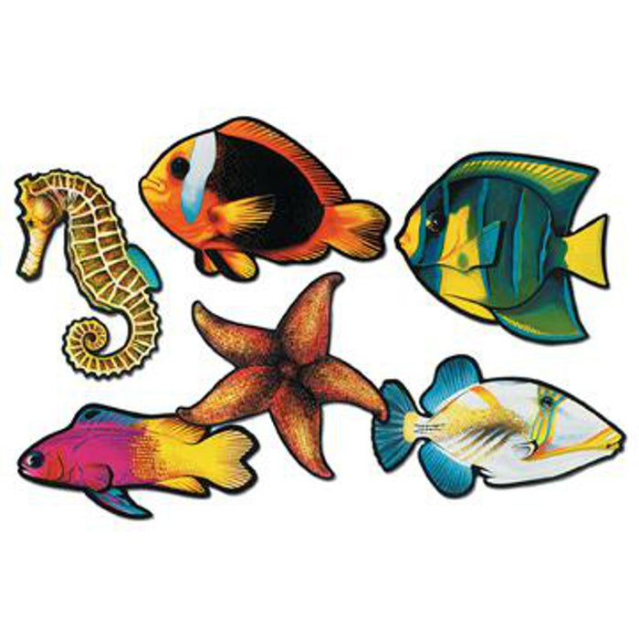 "Decorative 15" Fish Cutouts - Set Of 6"