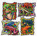 Double-Sided Rain Forest Frogs (4-Pack)