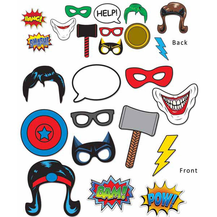 Double-Sided Hero Photo Fun Signs - 12 Pack