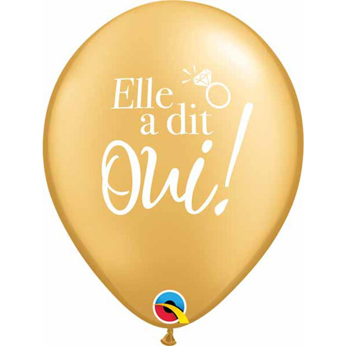 "Elle A Dit Oui! Gold Balloons - 50 Pack"