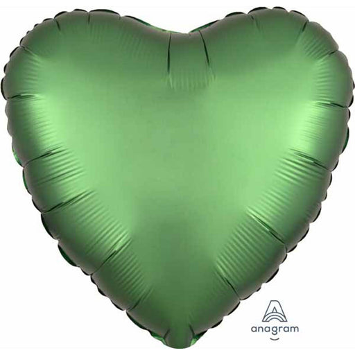 "Emerald Heart Satin Pillow"