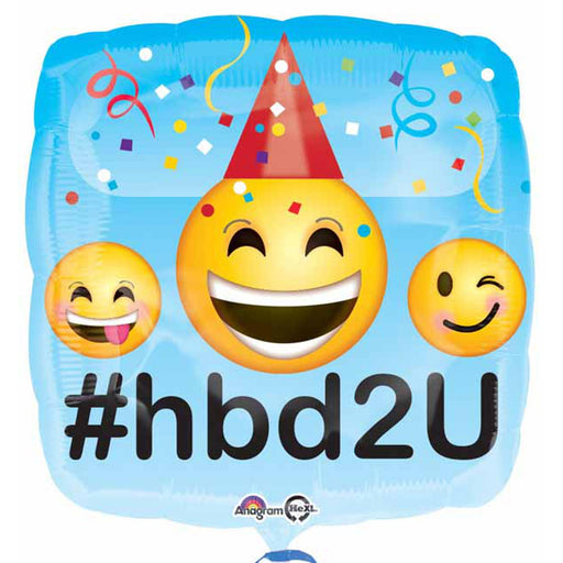 Emoji Happy Birthday 18" Square Foil Balloon (5/Pk)
