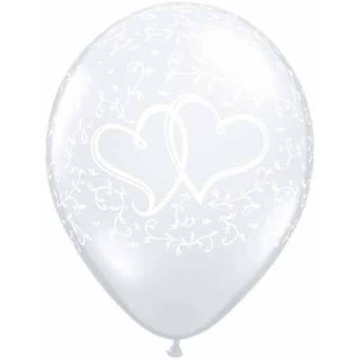 Entwined Hearts Clear Latex Balloons - 50 Count, 11"