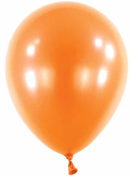 Metallic Tangerine 11 Inch Latex Balloons, 100 Count