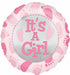 It's a Girl Baby Feet 18 Inch Foil Balloon
