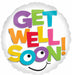 Get Well Colorful Letters 18 Inch Foil Balloon