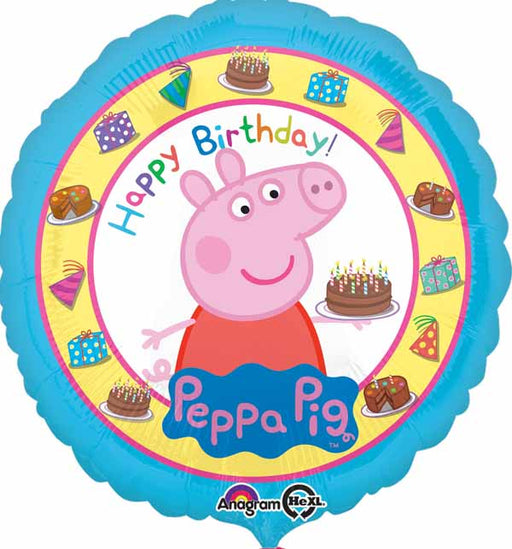 Peppa Pig Happy Birthday 18 Inch Round Foil Balloon