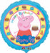 Peppa Pig Happy Birthday 18 Inch Round Foil Balloon