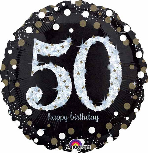 18-Inch Holographic Happy 50th Birthday Foil Balloon
