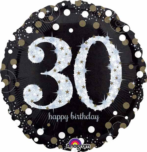 Anagram Jumbo Holographic 30th Birthday Foil Balloon, 28 in