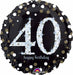 Sparkling 40th Birthday Jumbo Holographic Foil Balloon, 28 Inch