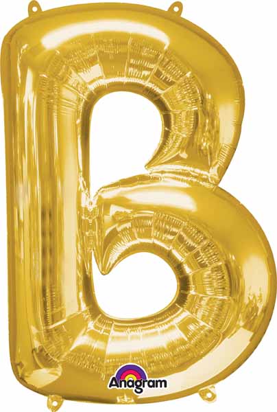 34-Inch Gold Foil Letter B Balloon