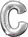 Silver Letter C 34-Inch Foil Balloon