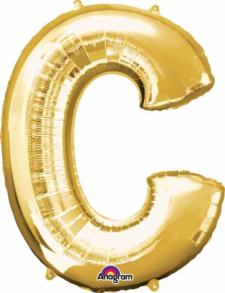 16 Inch Gold Letter C Foil Balloon