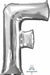 16-Inch Silver Letter F Foil Balloon