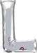 Silver Letter L Foil Balloon, 34 in