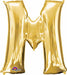 34-Inch Gold Letter M Foil Balloon
