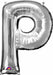 16-Inch Silver Letter P Foil Balloon