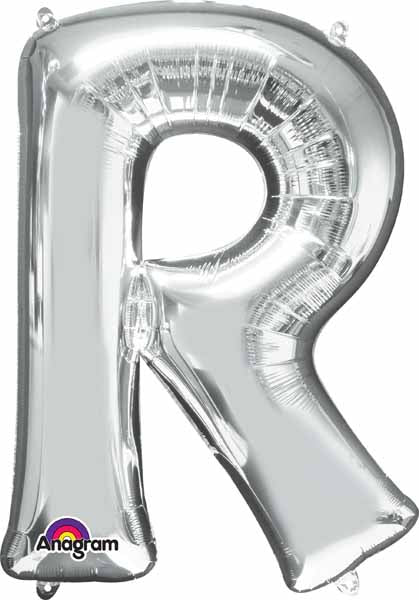 16 Inch Silver Letter R Balloon