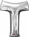 16-Inch Silver Letter T Foil Balloon