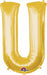 34-Inch Gold Letter U Foil Balloon