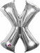 Silver Letter X Foil Balloon, 34 Inch