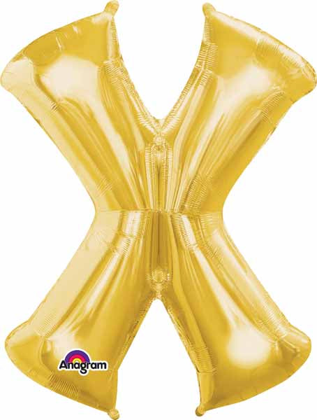 16-Inch Gold Letter X Foil Balloon