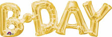Gold BDAY Block Letter Foil Balloon