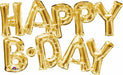 Gold HAPPY BDAY Block Letter Foil Balloon
