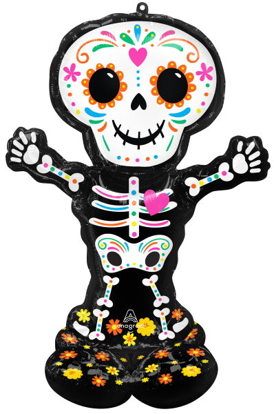 Day of the Dead Skeleton 52-Inch AirLoonz Foil Balloon