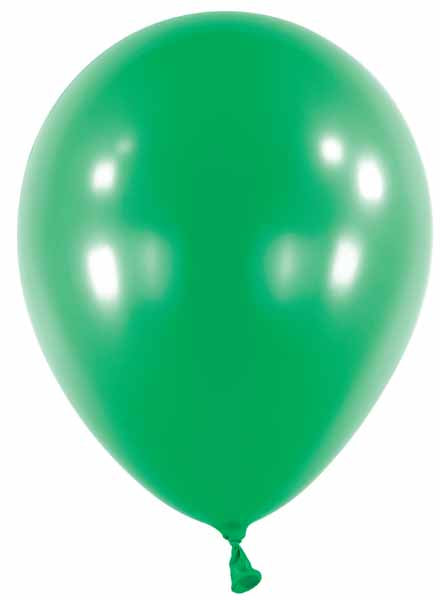 Anagram 5-Inch Metallic Green Latex Balloons, 100 Count