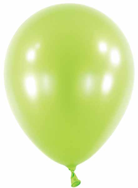 Anagram Metallic Kiwi Green 5-Inch Latex Balloons, 100 Count