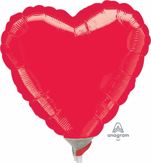 9 Inch Metallic Red Heart Foil Balloon
