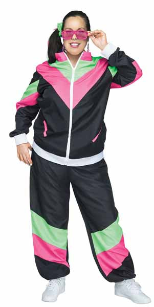 80s Track Suit Adult Plus Size Costume, L/XXL (22W-24W)
