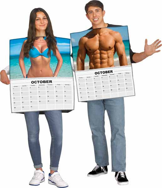 Adult Swimsuit Calendar Couples Costume Set