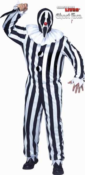 Ghost Face Clown Adult Costume, Standard Size