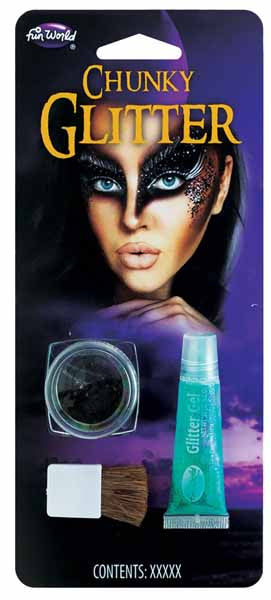 Fun World Black Chunky Glitter Makeup