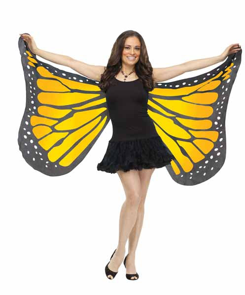 Ailes de papillon souples pour adulte, orange et jaune