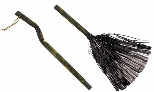 Black Witch Broom Costume Accessory