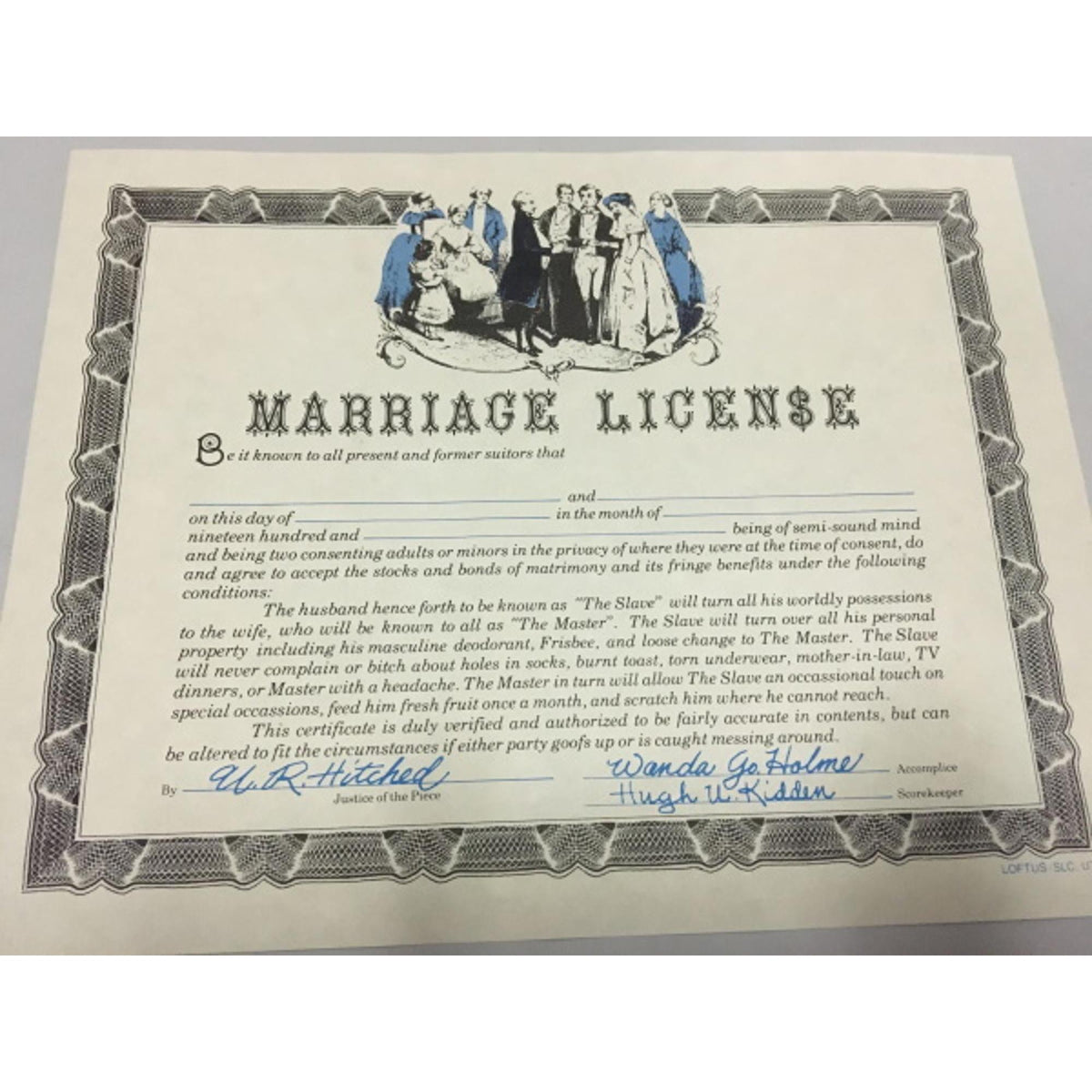 Fake Marriage License 1/pc — Shimmer & Confetti