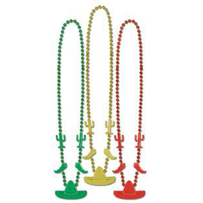 "Fiesta Beads - Assorted Colors (3 Strands, 33 Inches Per Pack)"
