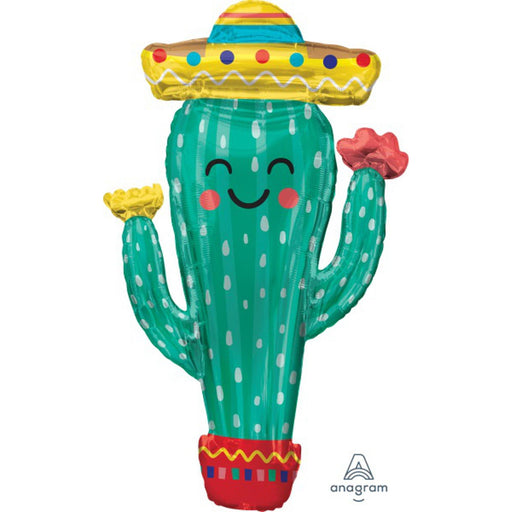 Fiesta Cactus 38" Shape Xl Balloon With P35 Package.