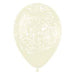 Filigree All Over Ivory Latex Balloons (Pack Of 100) - 5 Inch