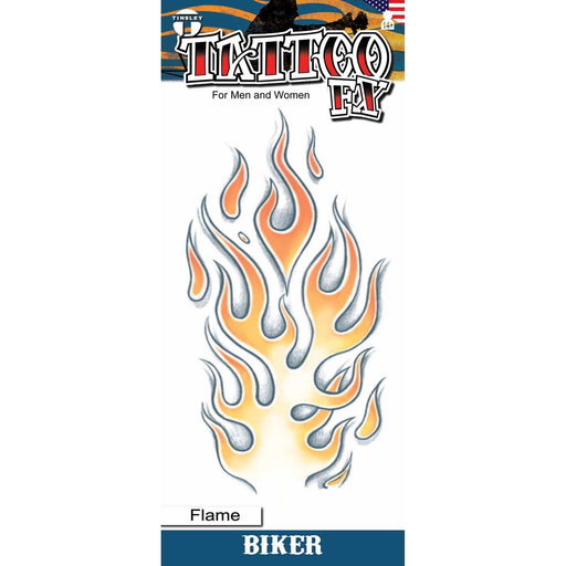 Flames Biker Temporary Tattoo.