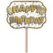 Elegant Gold & White 'Happy Birthday' Yard Sign Stylish Foil Decor for Outdoor Celebrations (3/Pk)