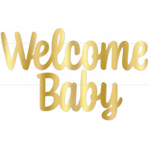 "Foil Welcome Baby Streamer - 7"X4'"